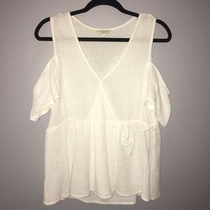 Lucky Brand Cold Shoulder Wrap Top